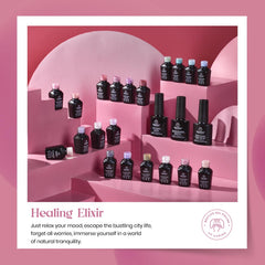 Beetles Healing Elixir base coat and no-wipe top coats for durability.
