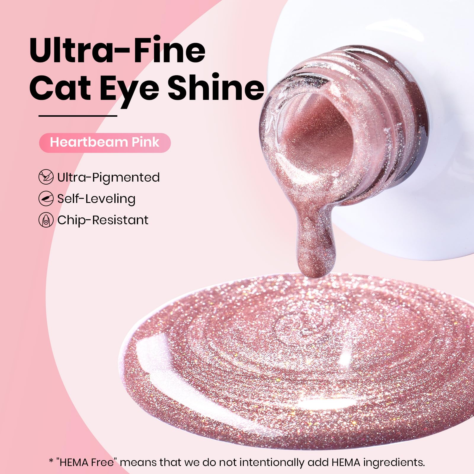 Beetles Heartbeam Pink Cat Eye application step illustrates smooth layering
