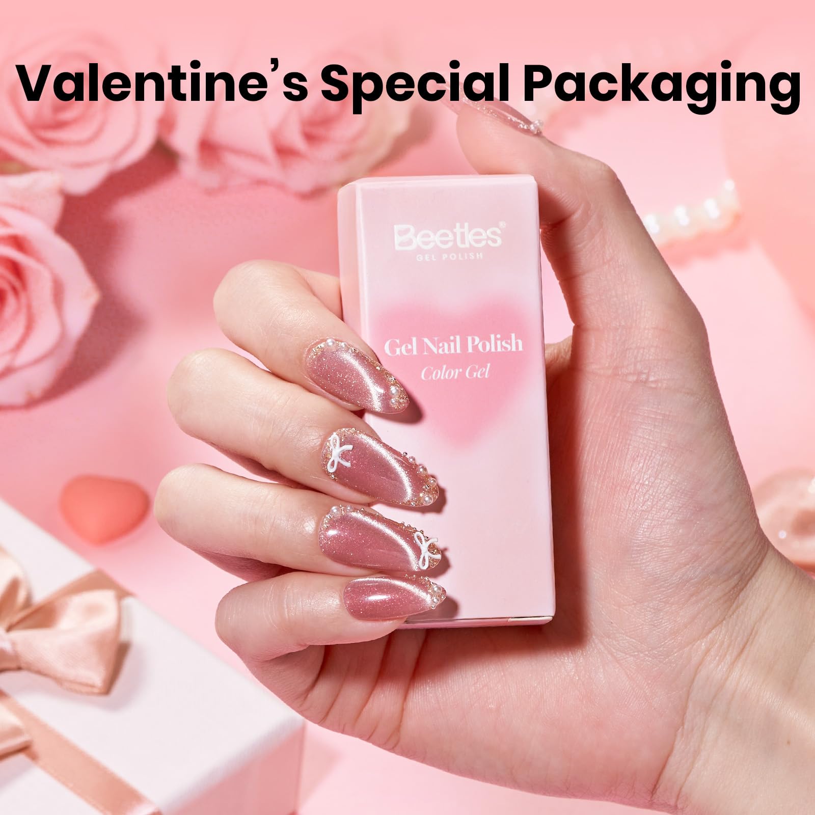 Beetles Heartbeam Pink Cat Eye gift set suits romantic occasions