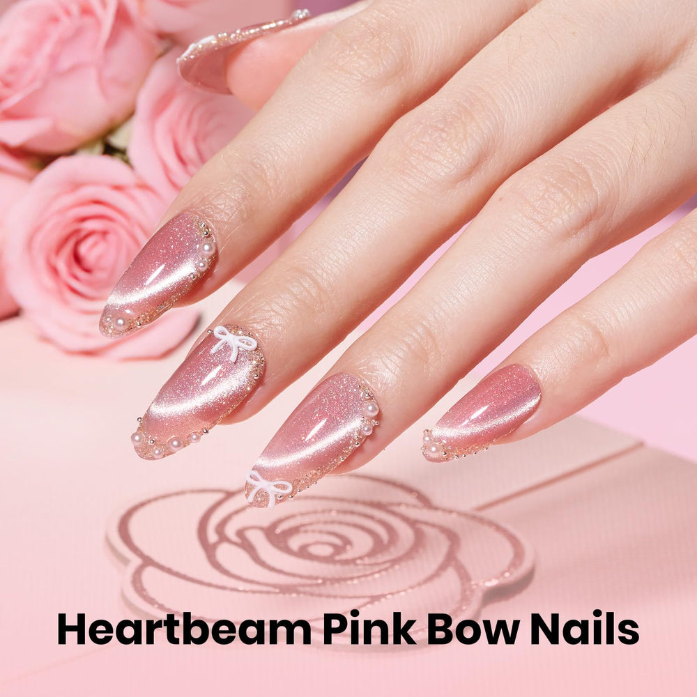 Beetles Heartbeam Pink Cat Eye magnet enabling shifting cat-eye shimmer with light