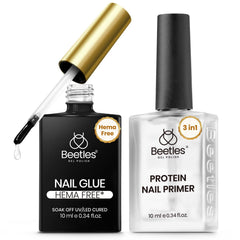 Beetles Hema-Free nail glue set packaging for safe home use and results