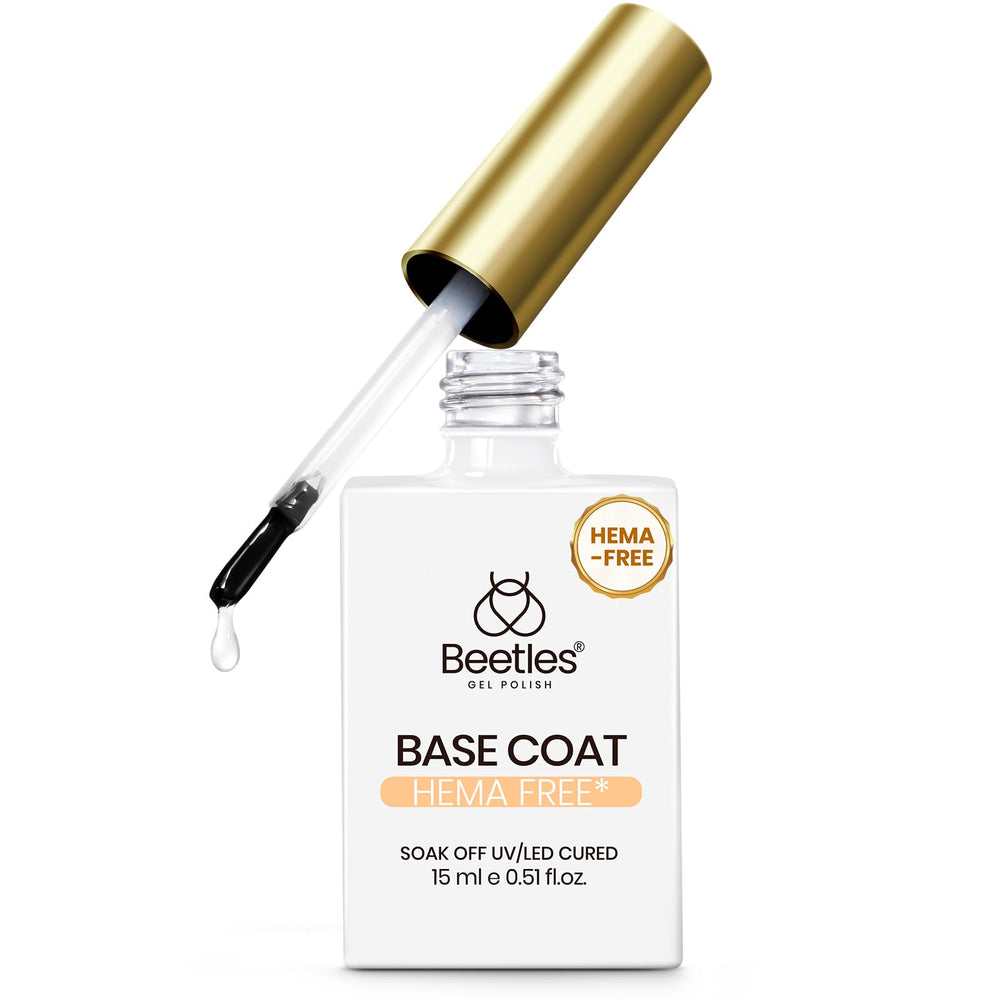 Beetles HEMA-free base coat bottle with 15ml for strong adhesion.
