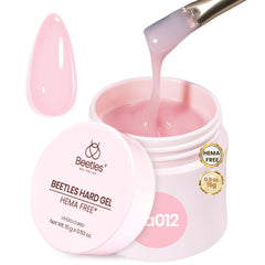 Beetles HEMA-free hard gel nails in mini jar for sensitive nails and salon-grade results.