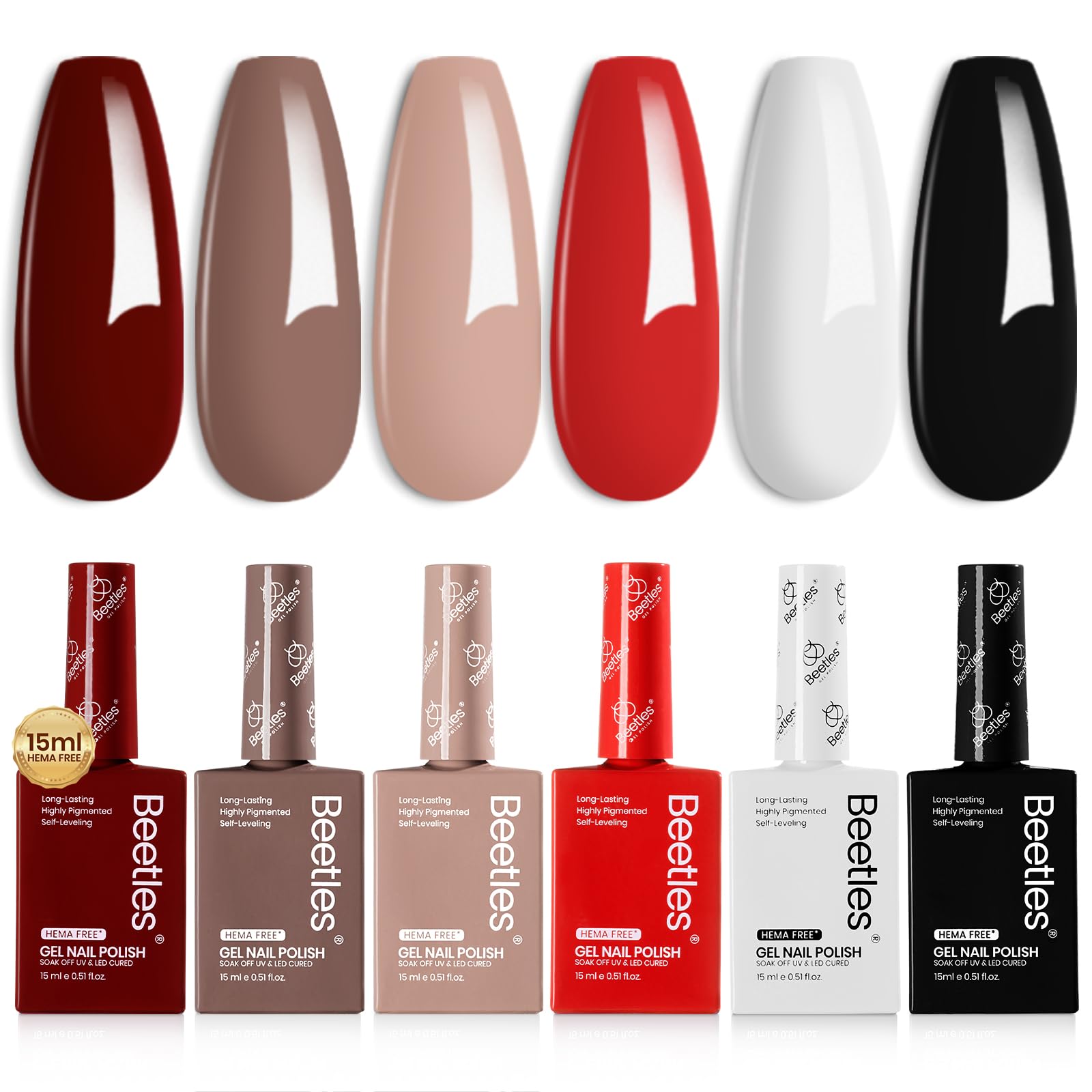 Beetles Hema-Free Gel Polish Set brown bottle offers long-lasting color for everyday nails.