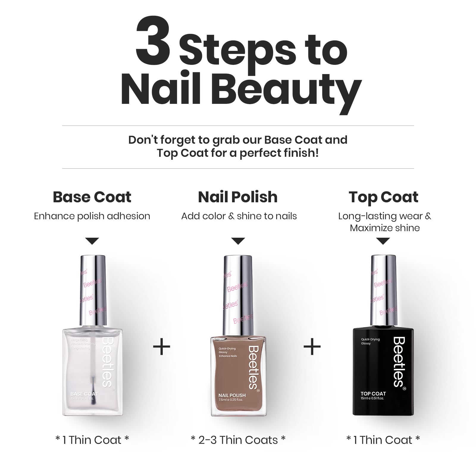Beetles Gel Polish nail-care ingredients help strengthen and protect nails.