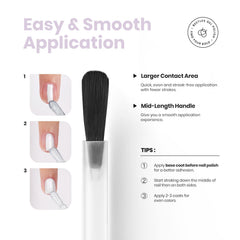 Beetles high-gloss pearl white nail on natural nail with shine.