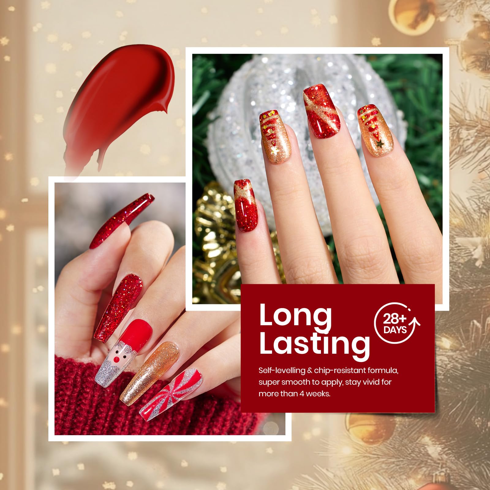 Holiday gift box packaging for Beetles Holly Berries gel polish set