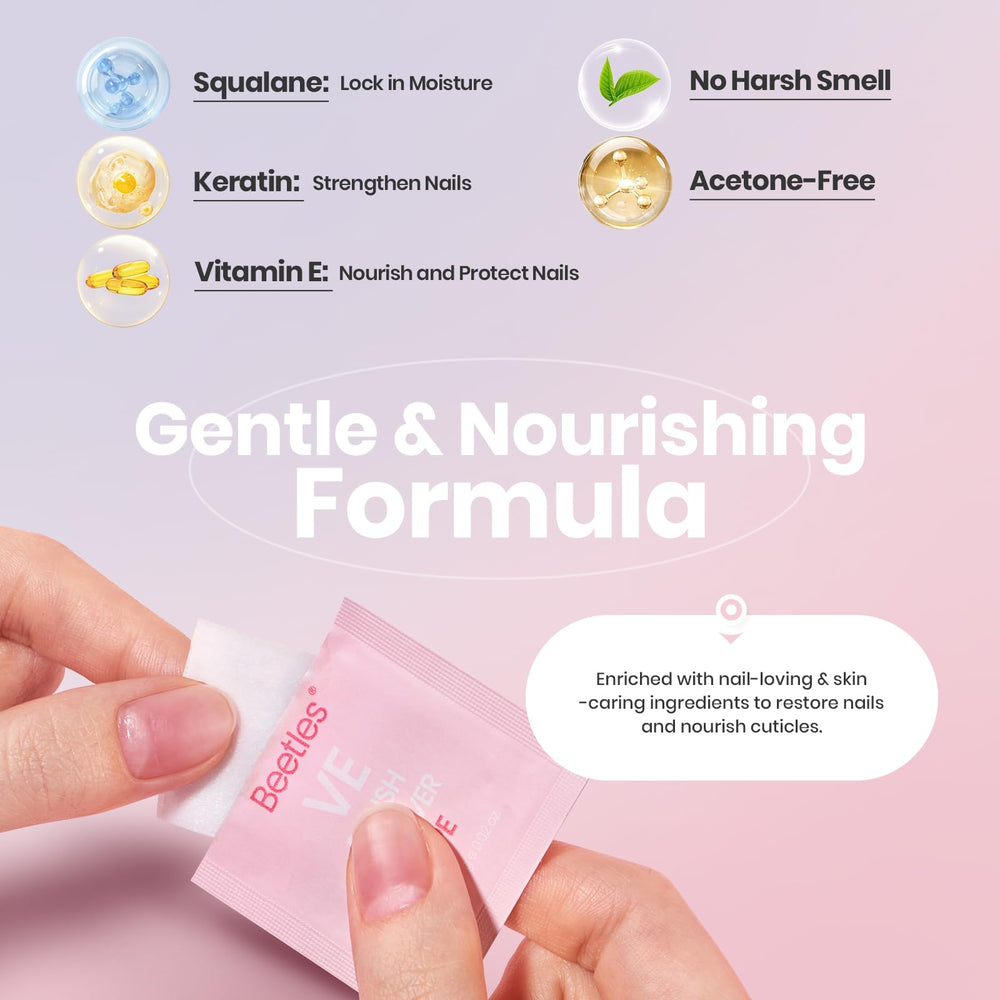 Hydrating Beetles remover pad leaving nails and cuticles soft