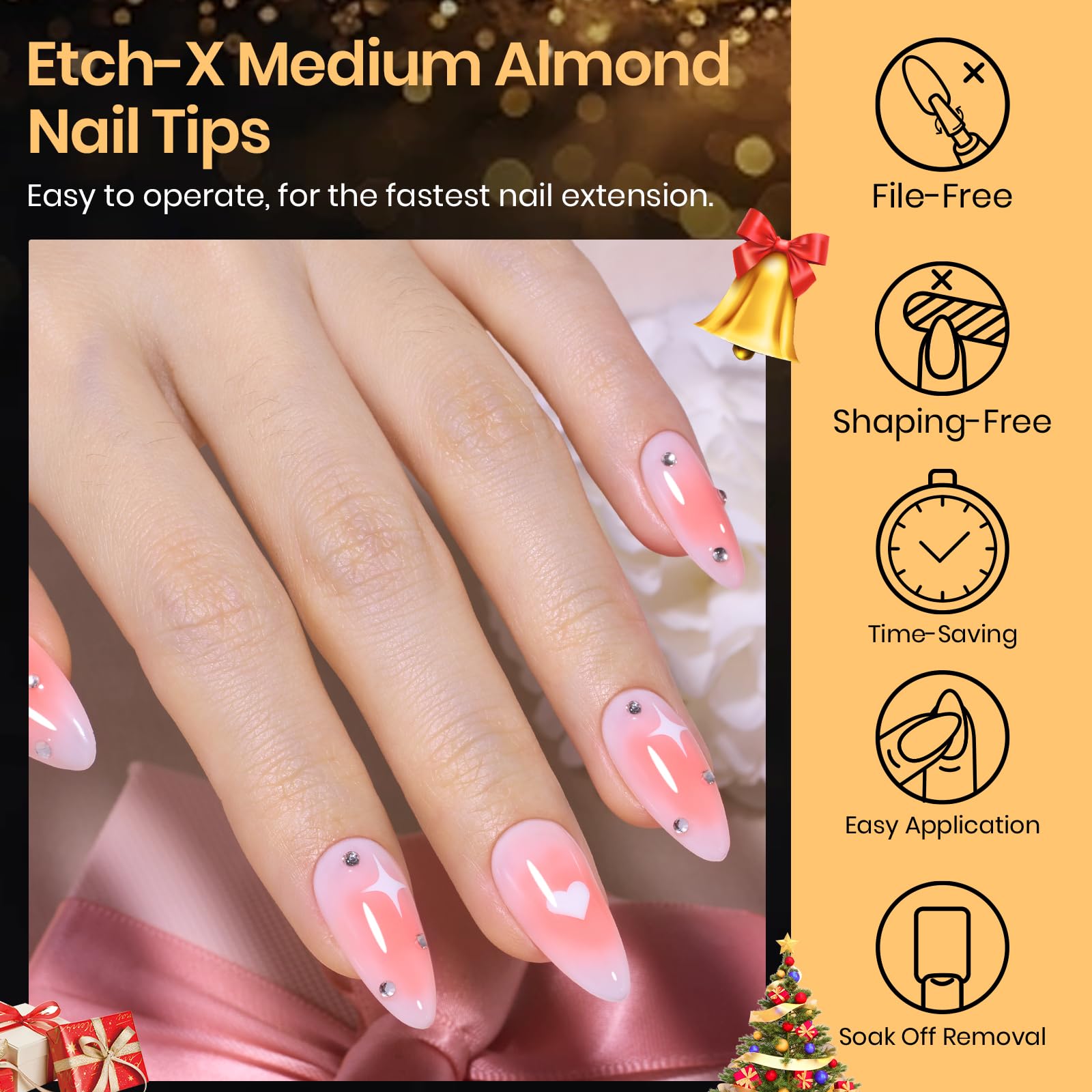 Beetles inner half matte tips with secure fit on natural nails