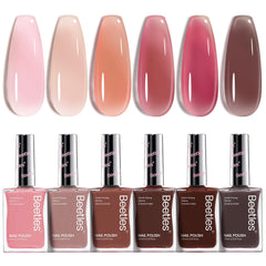 Beetles Jelly color gradient swatches—from pale pink to taupe—for versatile daily looks.
