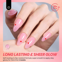 Beetles Jelly Gel Nail Polish D224 swatch offers sheer color for natural-looking nails