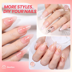 Beetles Jelly Gel Nail Polish D225 swatch reveals subtle pink shimmer for daily wear