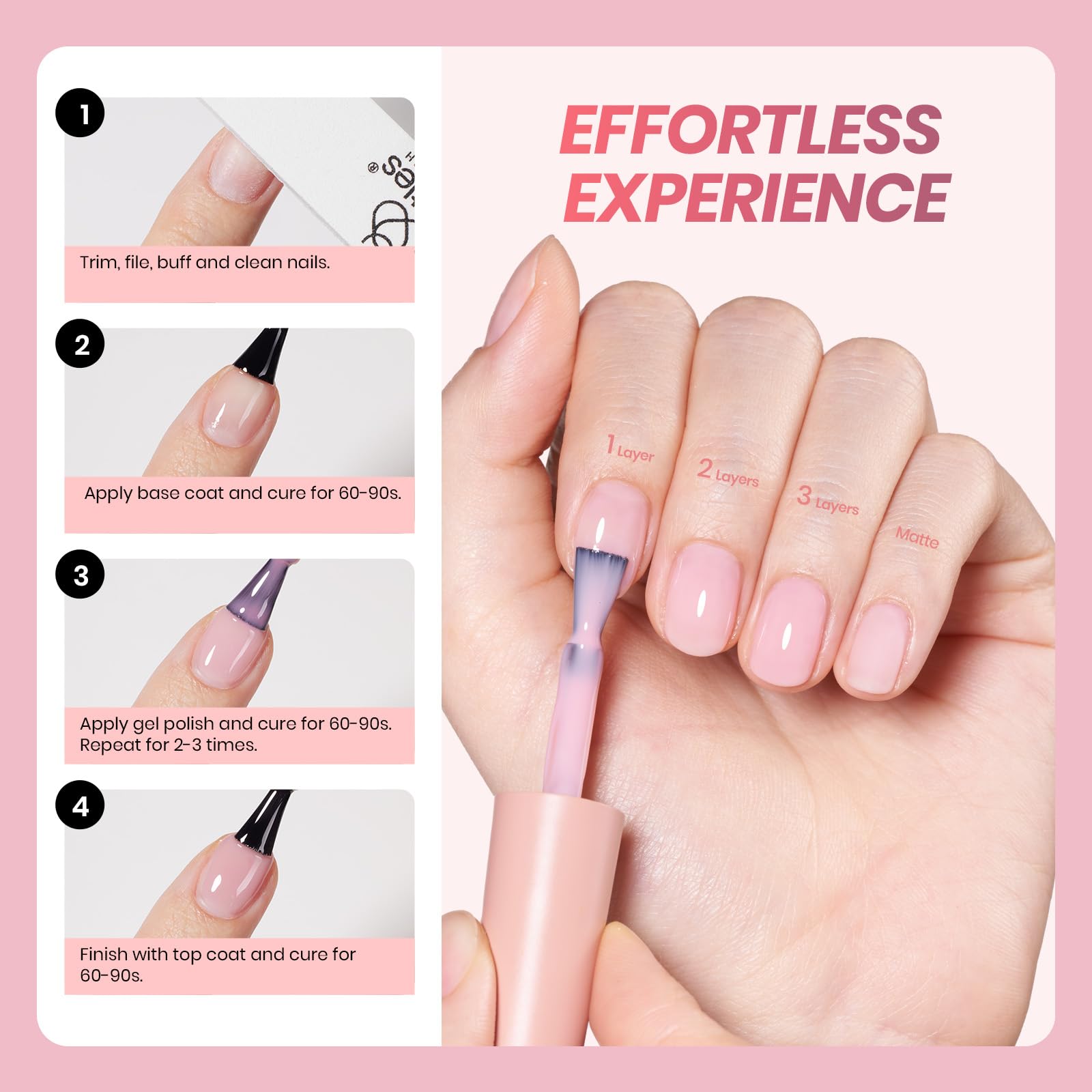 Beetles Jelly Gel polish for French nails with clean edges