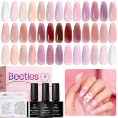 Beetles Jelly Gel Nail Polish Set with 20 colors for versatile manicures