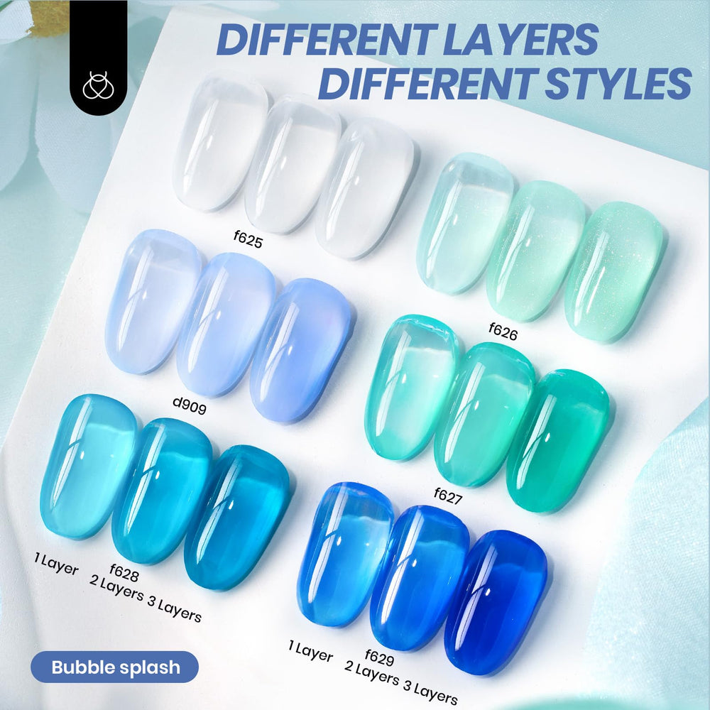 Beetles Jelly Gel Nail Polish Set milky white shade for subtle layering.