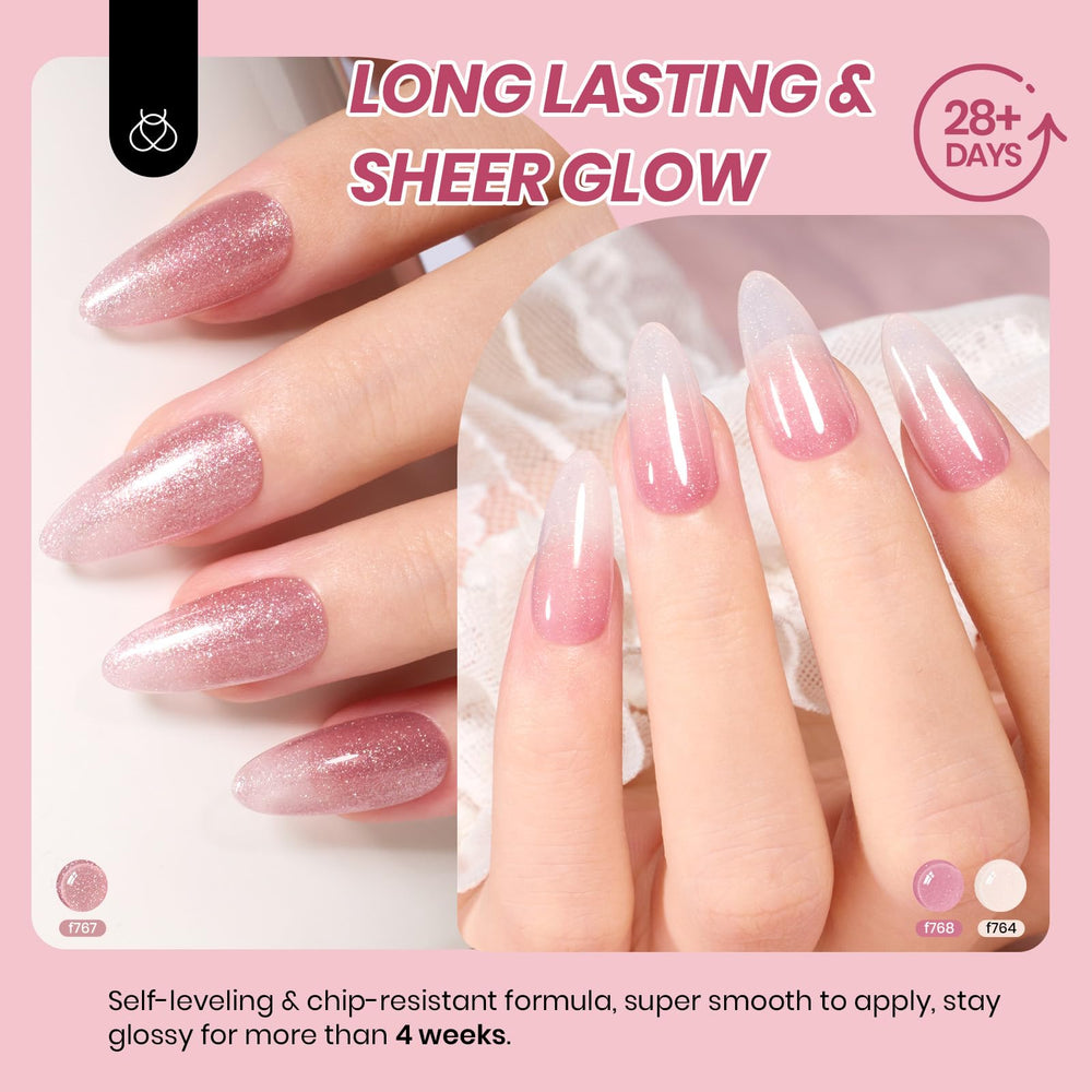 Beetles Jelly Gel Nail Polish Set purple glitter bottle highlights iridescent sparkle for nail art.