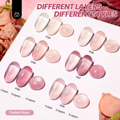 Beetles Jelly Gel Nail Polish Set swatches display all six trend shades for versatile manicures.