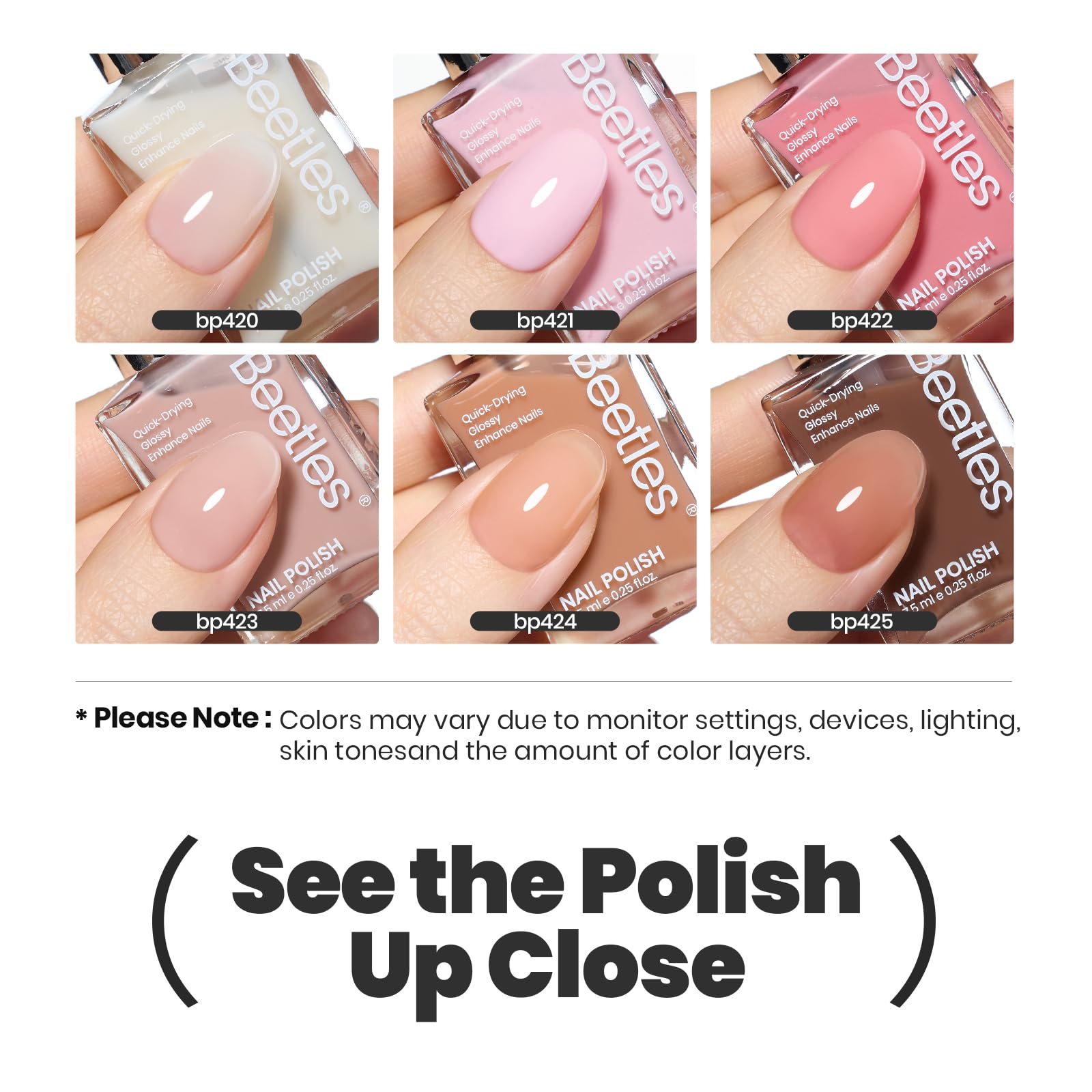 Beetles Jelly Nail Polish quick-dry formula delivers a fast manicure.