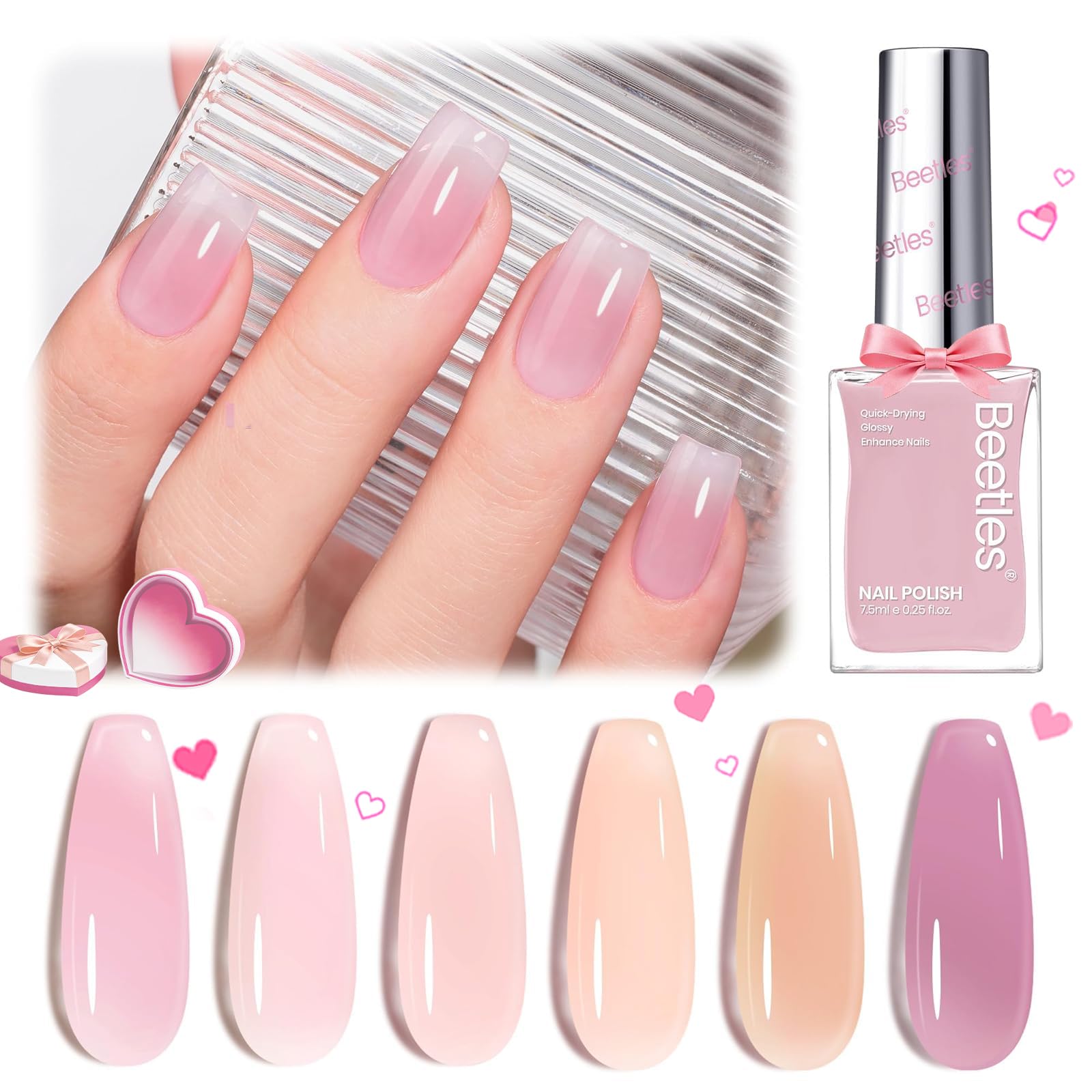 Beetles Jelly Nail Polish Set tocopherol enriched glossy finish