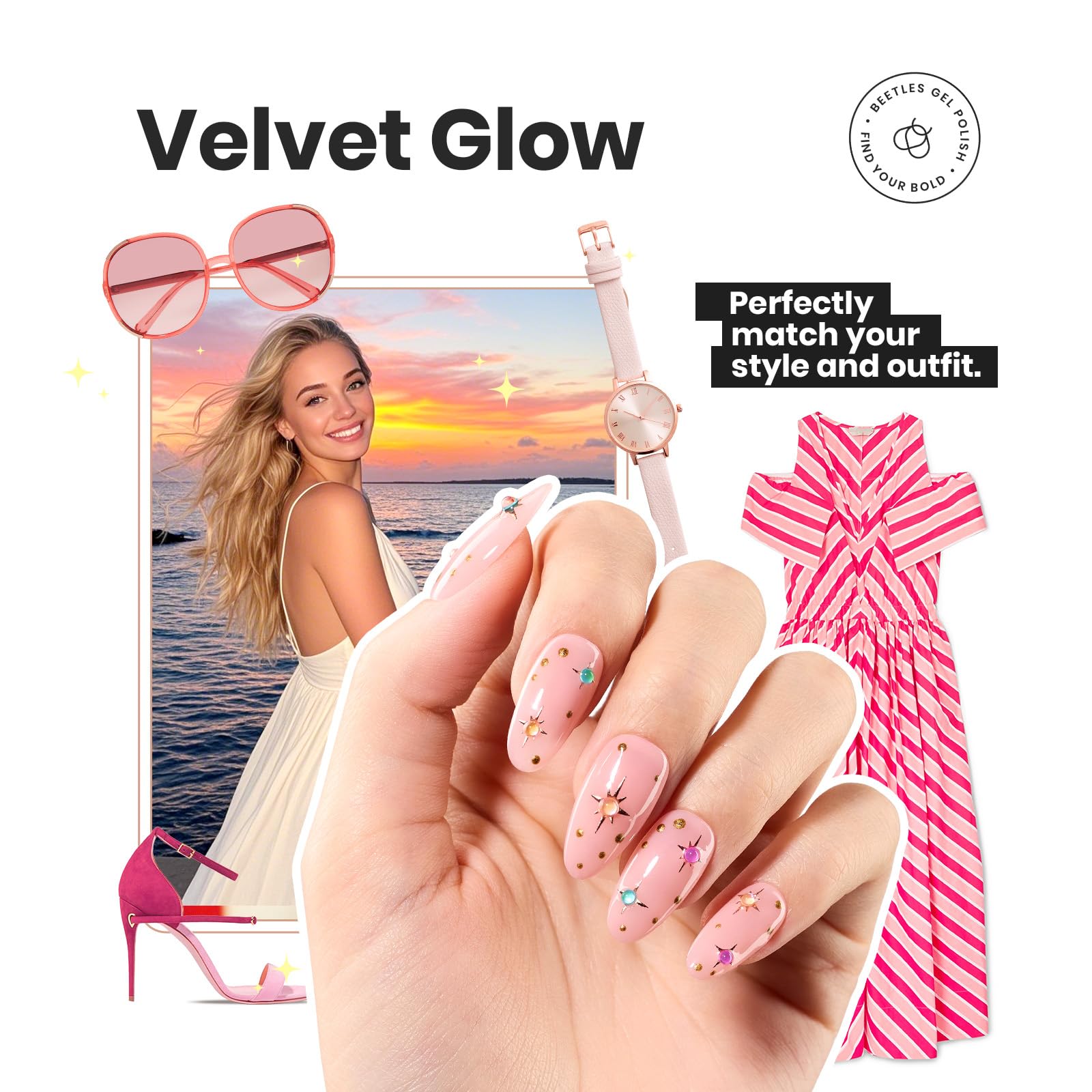 Beetles Jelly Nail Polish Set velvet glow finish for depth and shine
