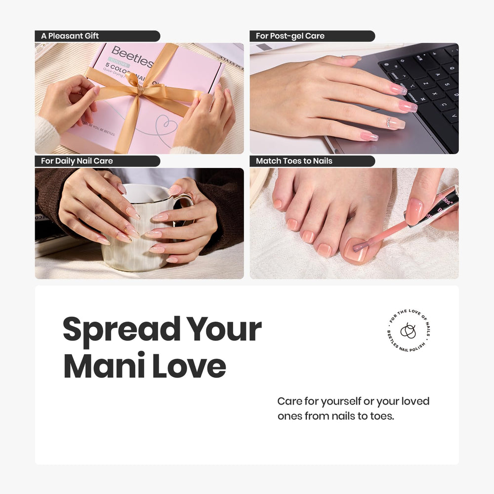 Beetles jelly polish delivers shine and quick wear for easy touch-ups