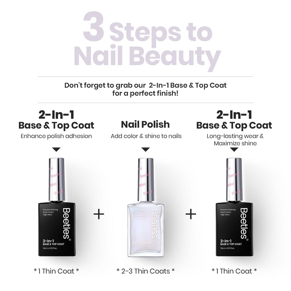 Beetles Jelly White nails-closeup highlighting long-lasting glossy finish