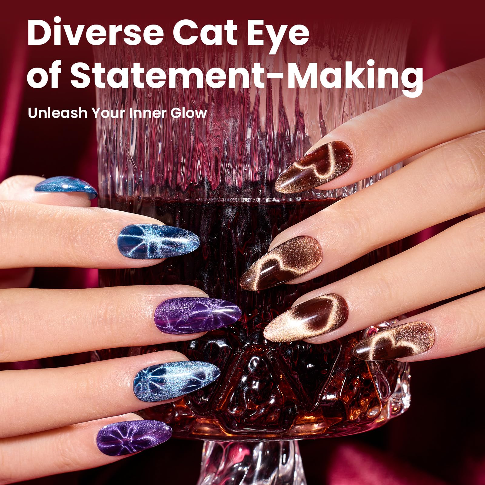 Beetles Jewel Parade blue cat eye gel polish for vibrant nails