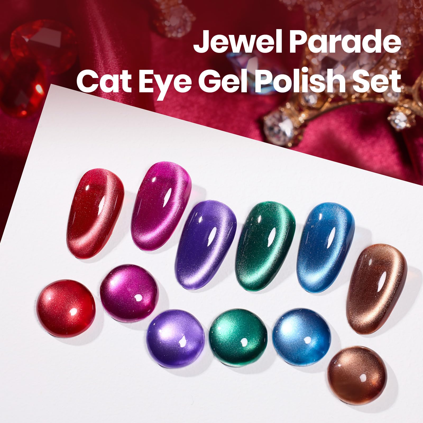 Beetles Jewel Parade brown cat eye gel polish for warm, earthy nails