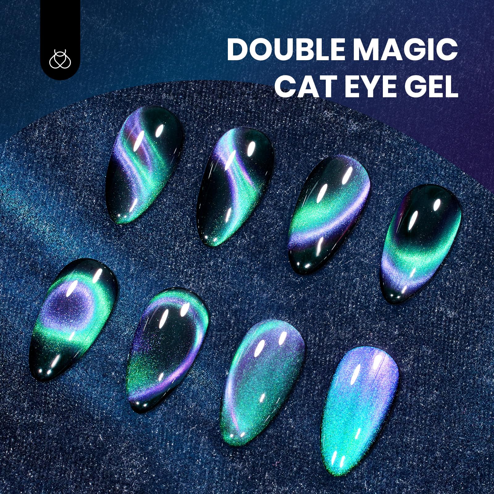 Beetles Gel Polish layer-over technique over black base creates galaxy looks.