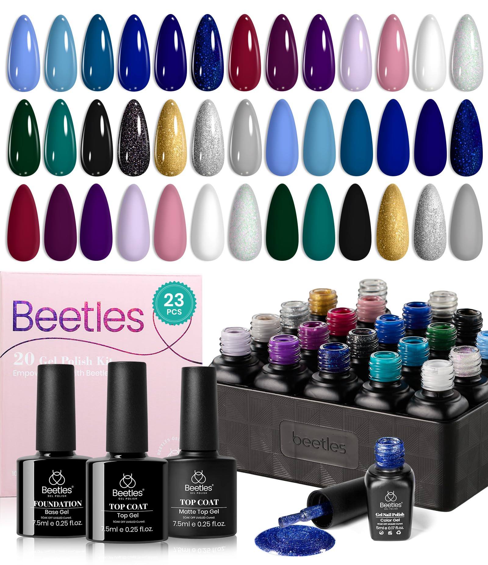 Beetles LED lamp curing time demonstrates quick polish setting.