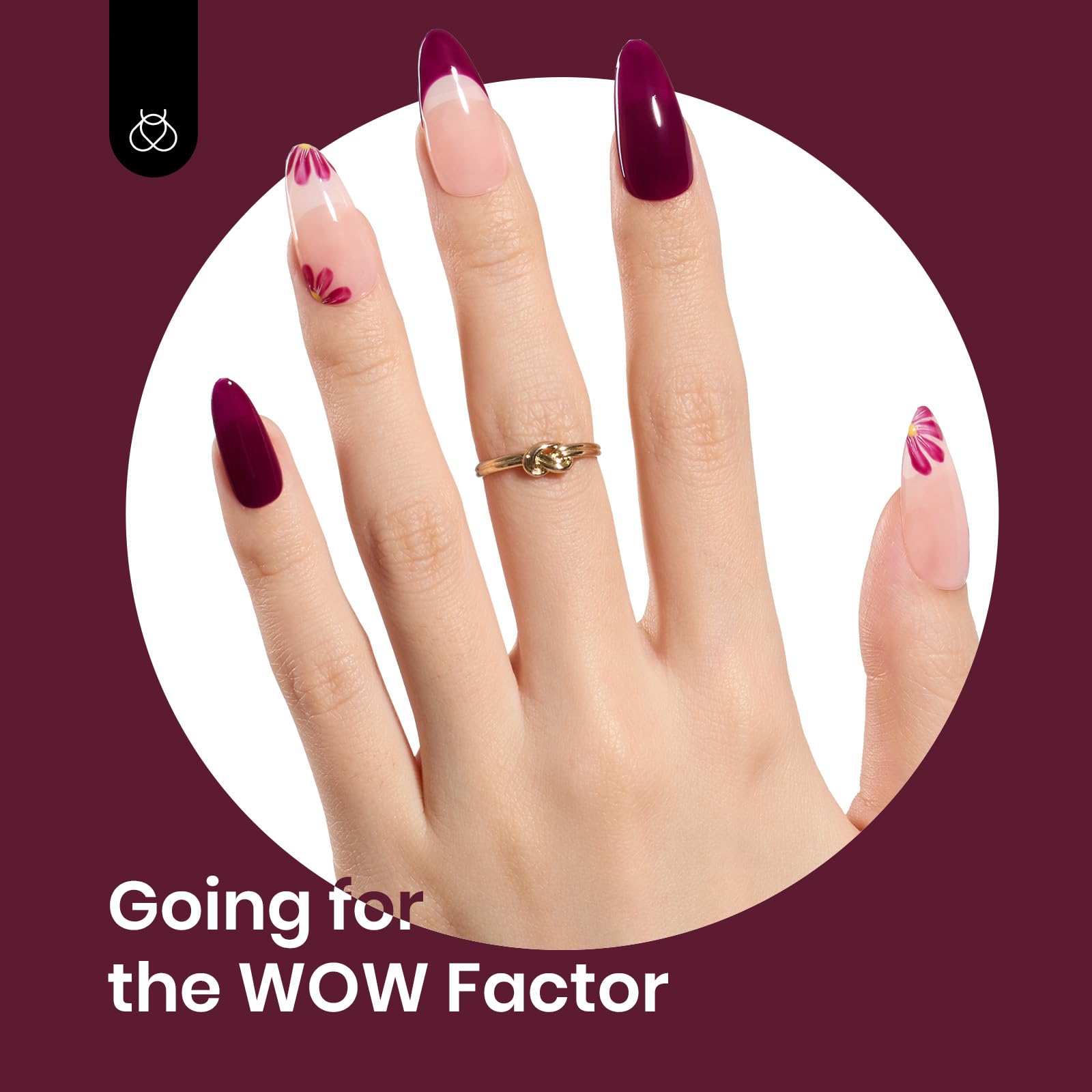 Beetles LED lamp curing the dark red gel polish for strong shine
