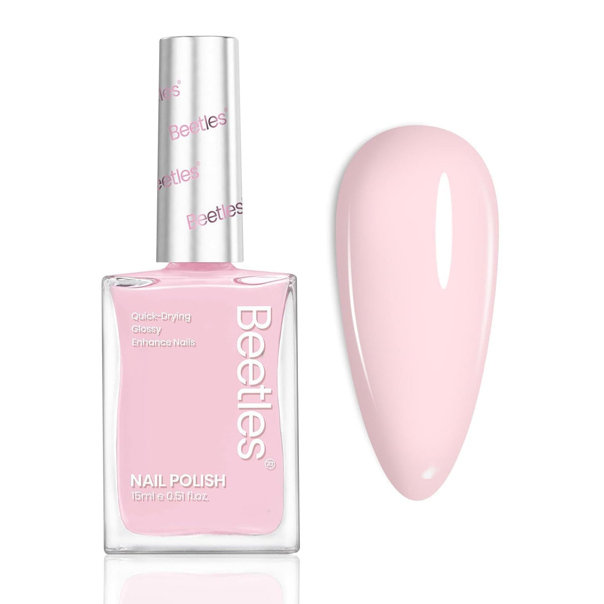 Beetles Light Pink Nail Polish Cloudy Rose with pearl shimmer for elegant nails