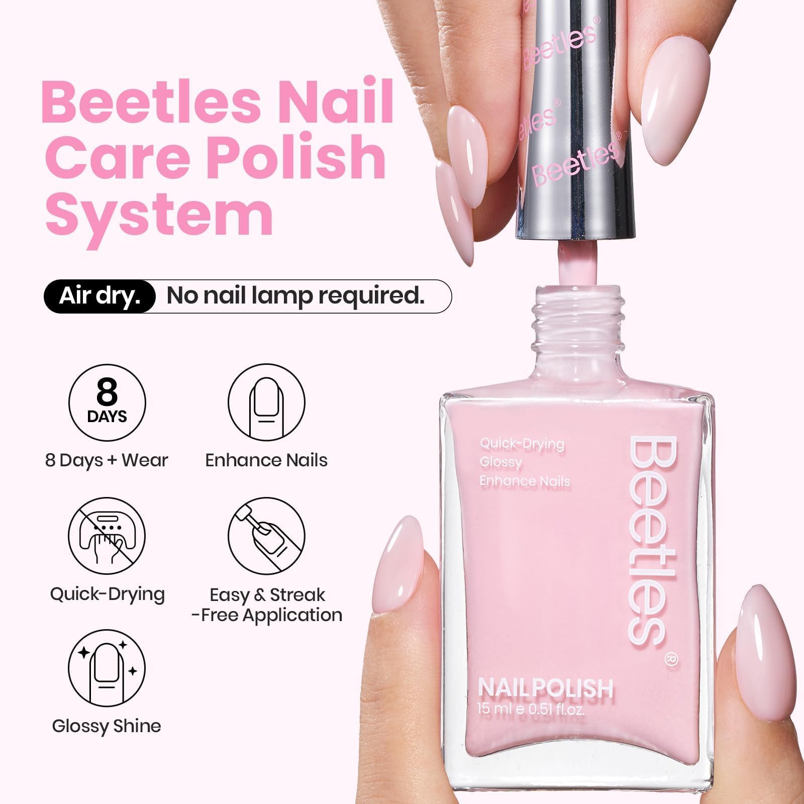 Beetles pink pearl polish with baby pink shade for versatile looks