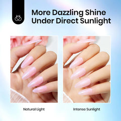 Beetles Glitter Top Coat provides long-lasting shine on color gels.