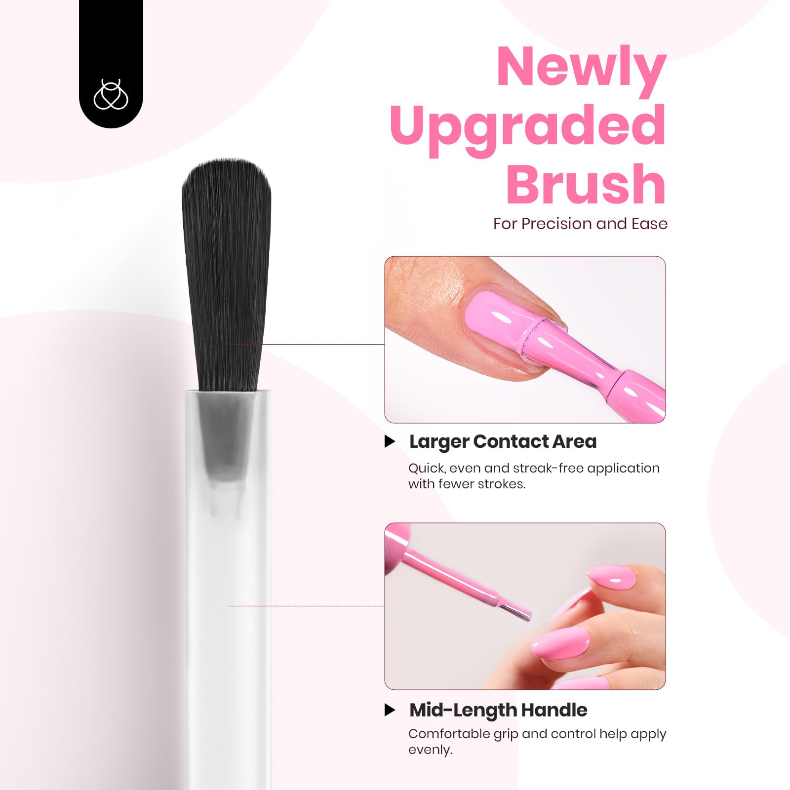 Beetles pink gel polish demonstrating strong adhesion for natural-looking nails.