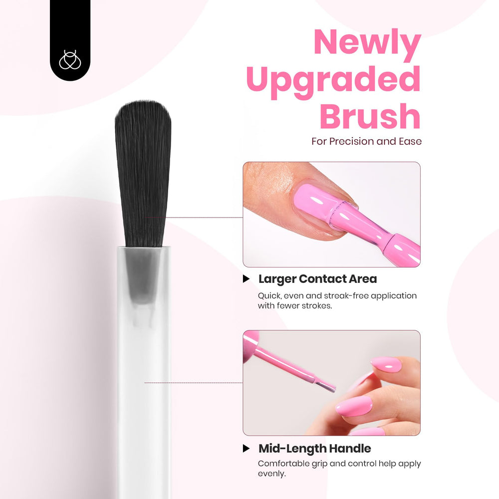 Beetles pink gel polish demonstrating strong adhesion for natural-looking nails.