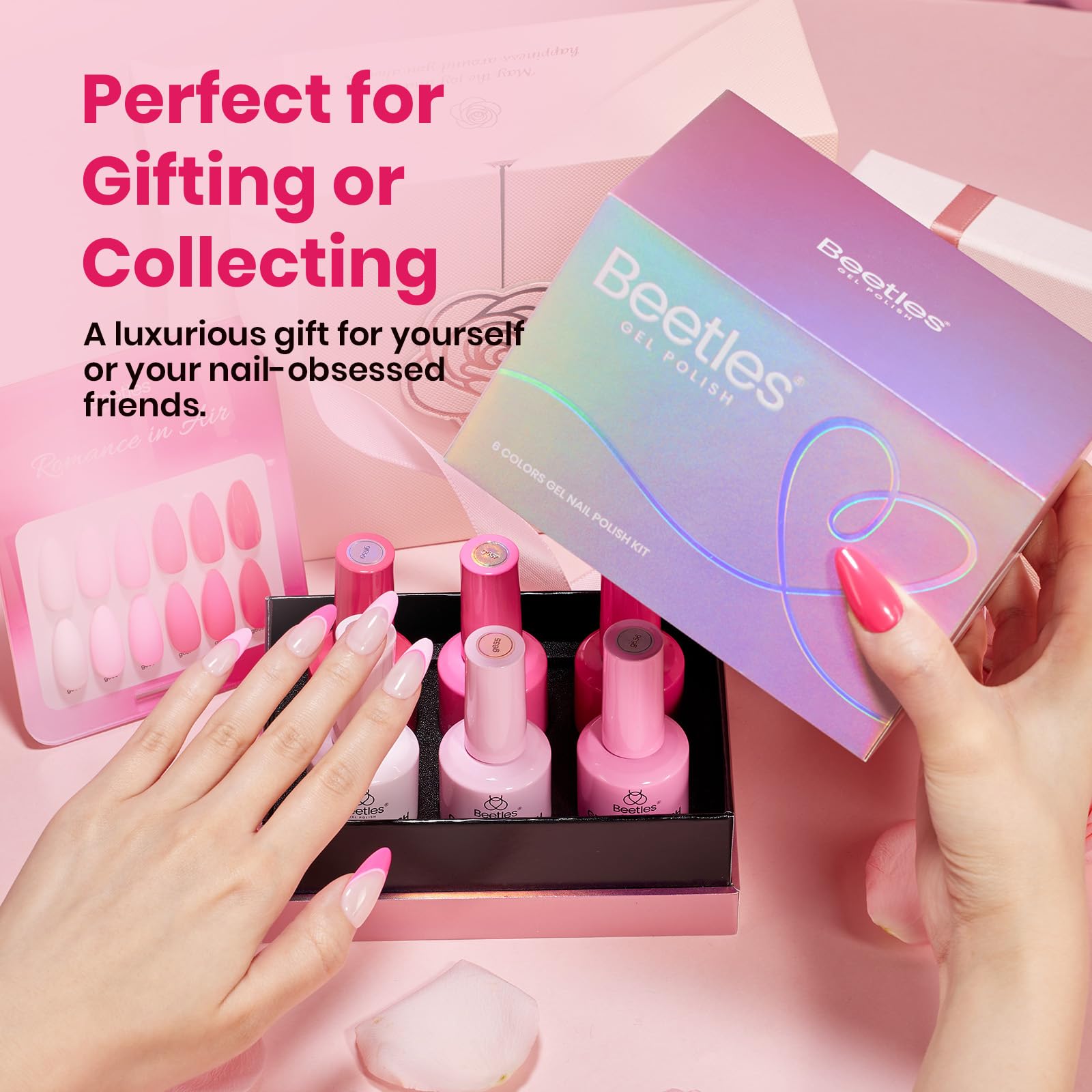 Long-lasting Beetles gel polish provides a glossy finish with chip resistance.