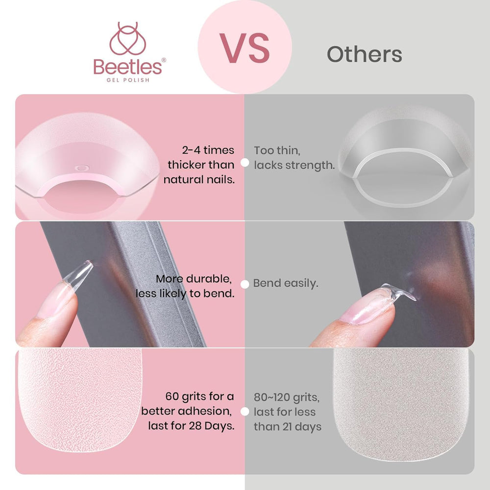 Beetles low-odor, eco-friendly nail tips for safe home manicure.