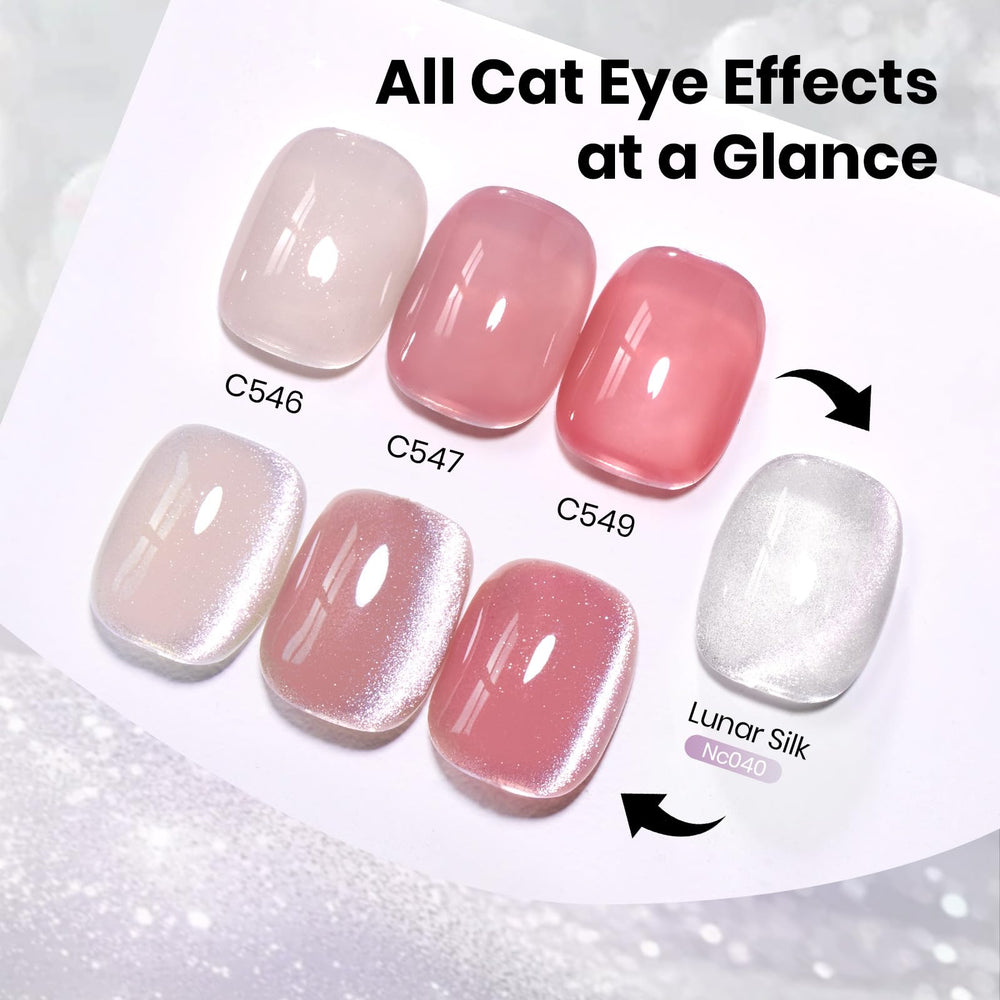 Beetles Lunar Silk Silver Cat Eye layer over base color adds depth and glow