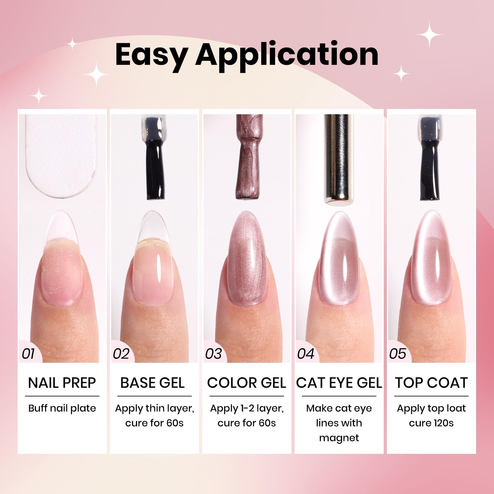 Beetles cat eye gel polish with magnet tips for precision