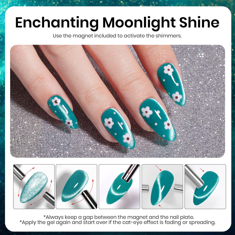 Beetles magnet tool helps shape cat eye patterns on nails.