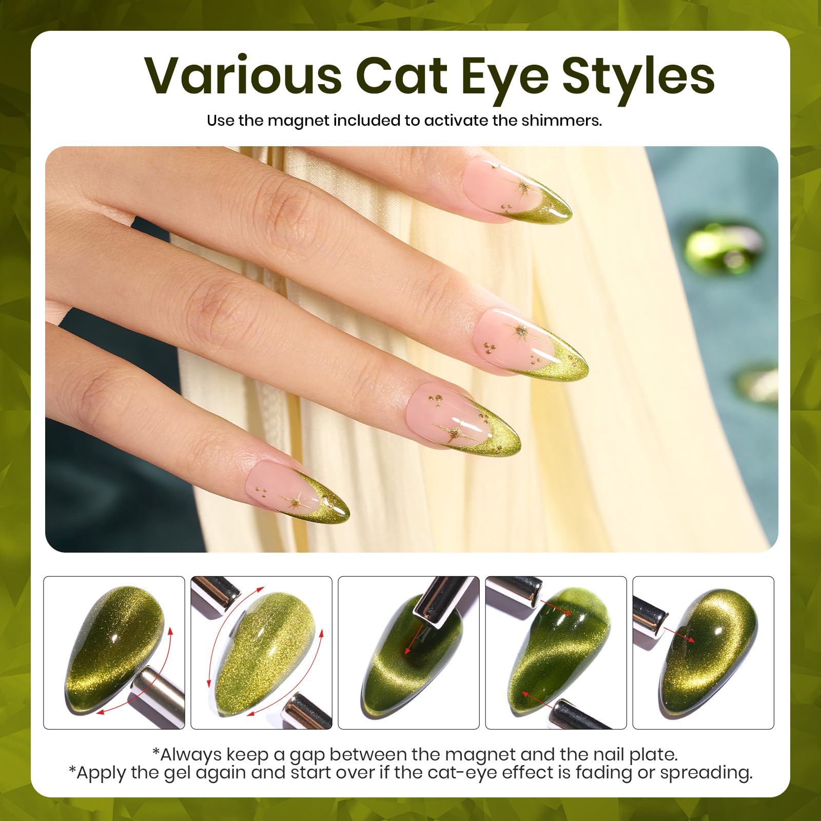 Beetles magnetic tool in action enables customizable cat eye styles.