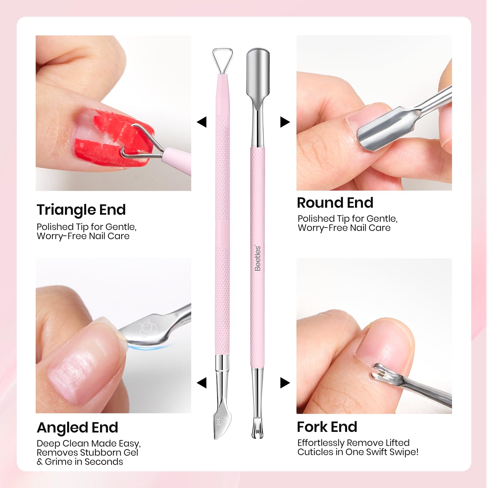 Beetles Cuticle Trimmer with angled jaw for clean, controlled trims.