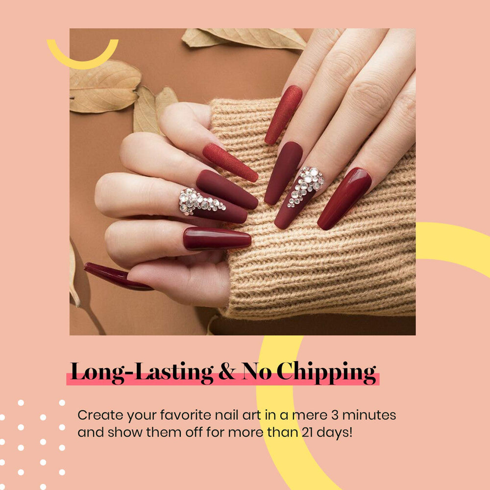 Beetles maroon gel polish ideas for festive looks