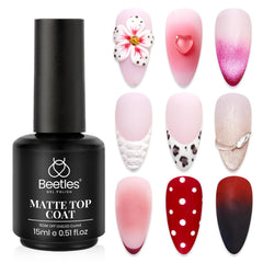 Beetles Matte Gel Top Coat bottle with satin finish for long lasting gel nails