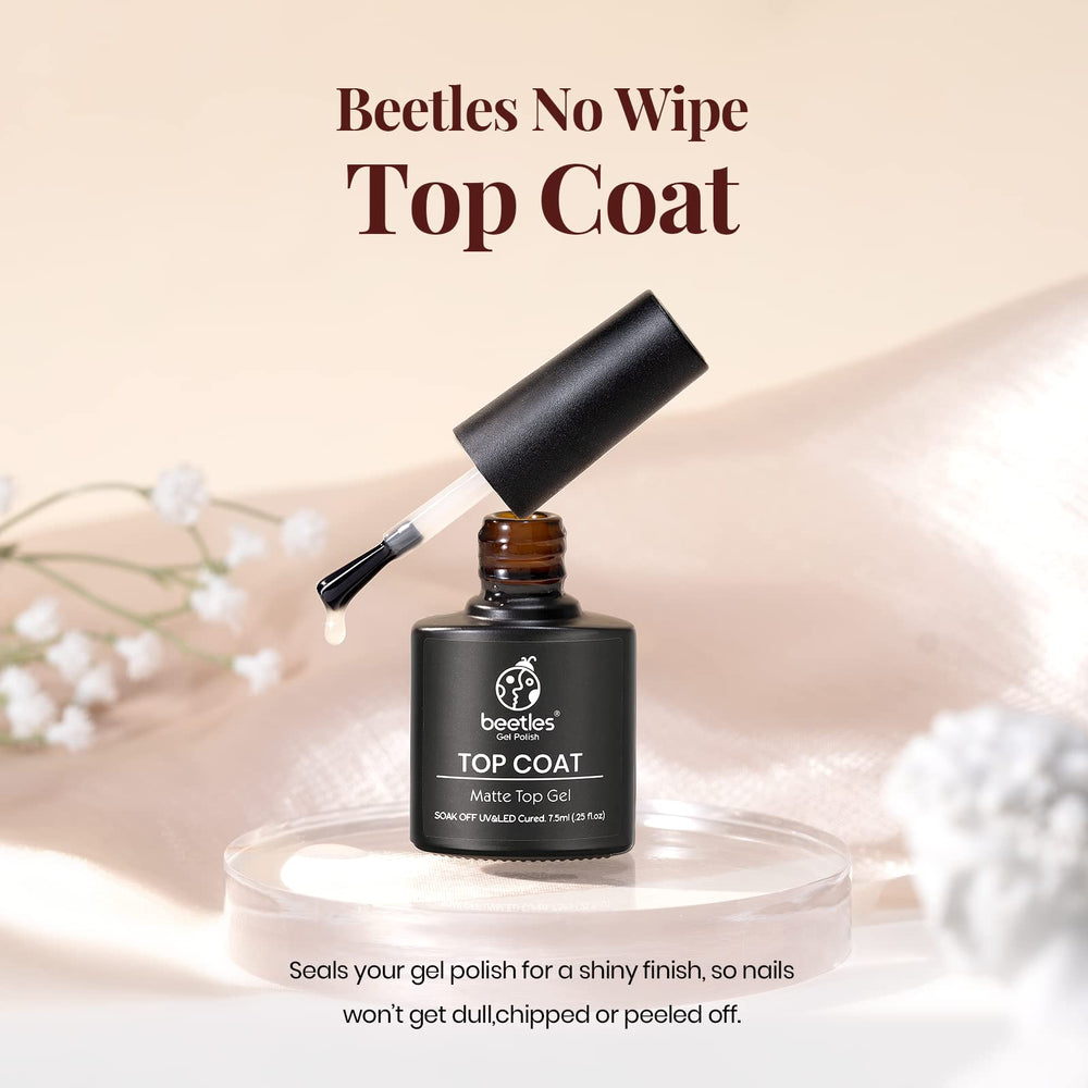 Beetles Matte Top Coat brush for smooth, even application.