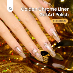 Beetles Metallic Gold Gel Liner showcases 3D mirror chrome finish for bold art