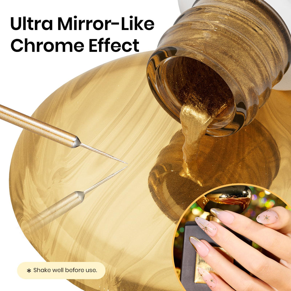 Beetles Metallic Gold Gel Liner built-in thin brush for precise lines