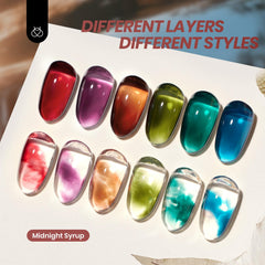 Beetles Midnight Syrup color swatches show versatile jelly tones for layering.