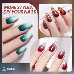 Beetles Midnight Syrup nails application demonstrates quick, even coverage for a chic finish.